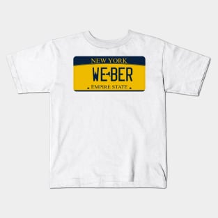 New York Weber vanity license plate Kids T-Shirt